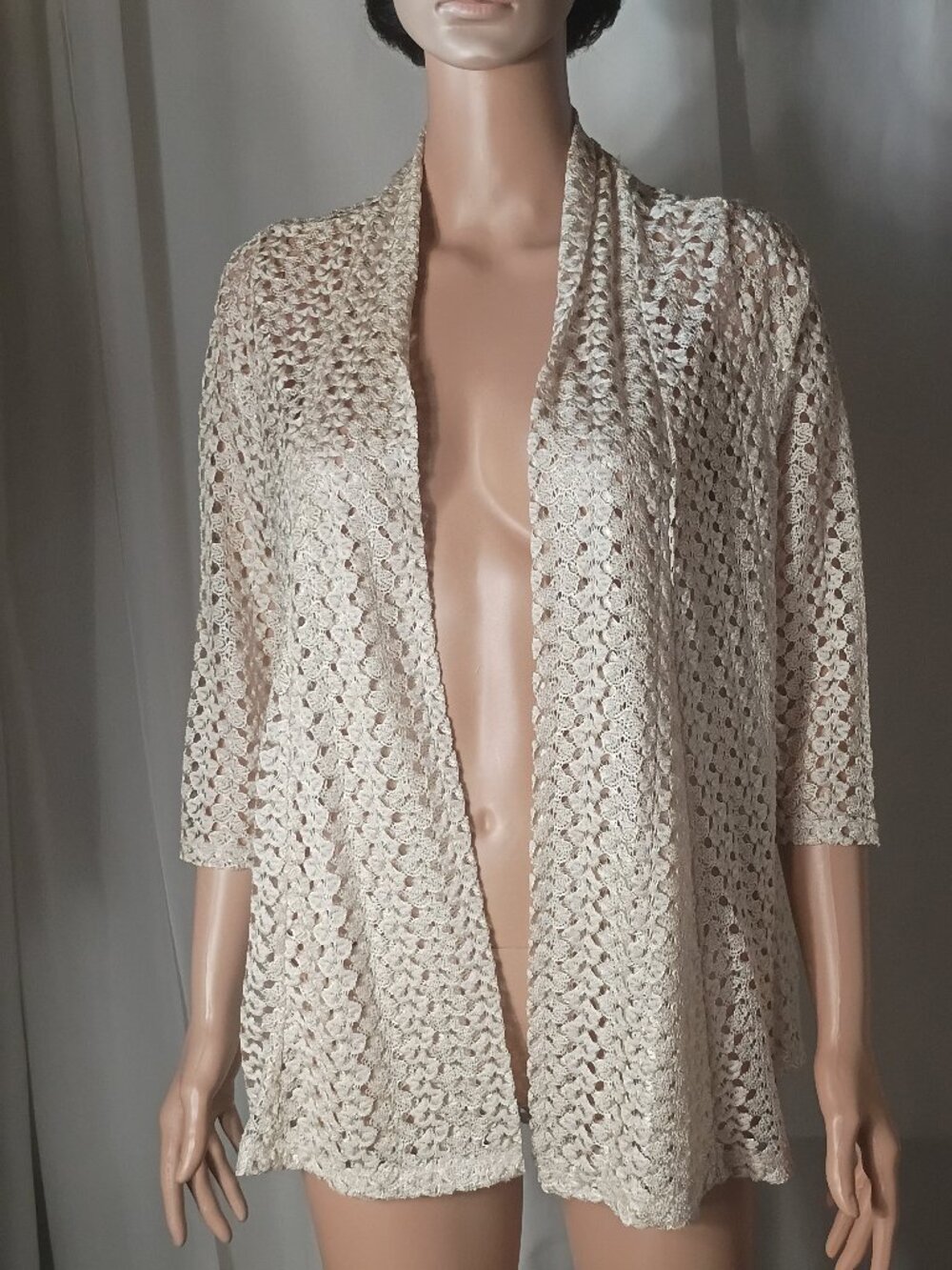 Onyx Apparel ivory lace jacket size S